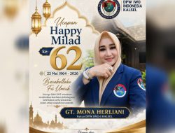 Milad ke-62 GT. Mona Herliani, DPW IWO-I Kalsel Panjatkan Doa dan Harapan Terbaik