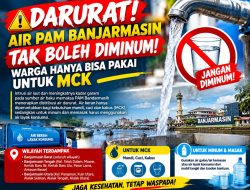 Intrusi Air Laut Menghantam Banjarmasin, Air PAM Kini Bukan untuk Diminum